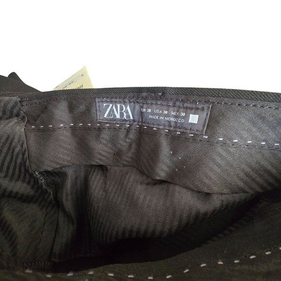Zara Womens Black Slim Fit Trousers Size 38 NWT Work Pants JJ3872 - Picture 6 of 7